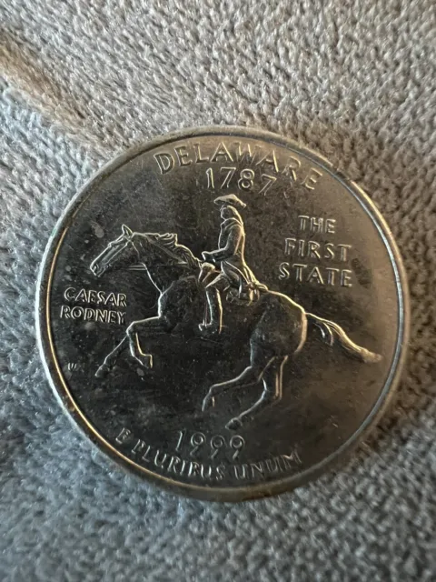 RARE 1787 1999 “D” Delaware *FIRST STATE QUARTER DOLLAR* Coin W/ Caesar Rodney