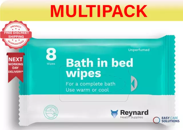 5 x Reynard Bath in Bed Wipes- 33 x 23 cm - 1 Pack of 5