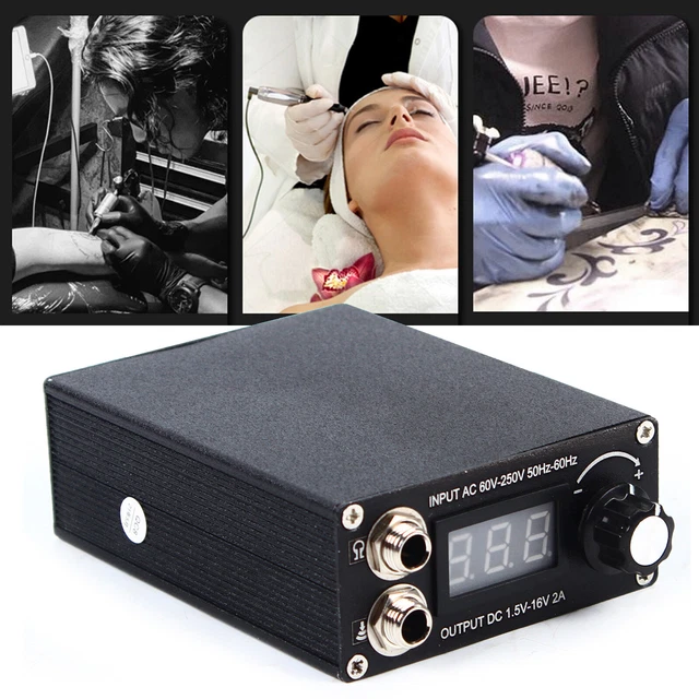 Caja de fuente de alimentación profesional digital para tatuaje LED para pieza de máquina herramienta de tatuaje EE. UU.