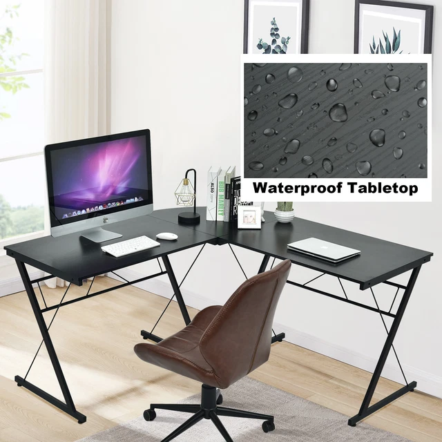 COSTWAY 59& LSHAPED Corner Desk Office Home Computer Table Study