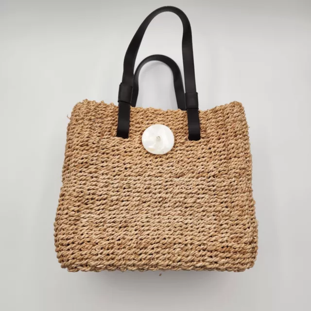 Sun n' Sand Straw Handbag Tote Bag Purse Beach Summer Vacation Wicker Large