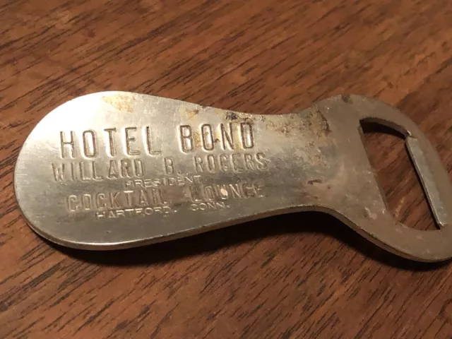 Hotel Bond Hartford Connecticut Bottle Opener Shoe Horn? Vintage