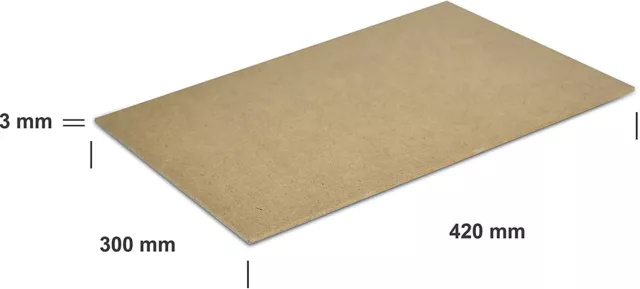 Creative Deco A3 MDF Panneau Feuille Planche Bois | 420x300x3 mm | 3 Variantes 3