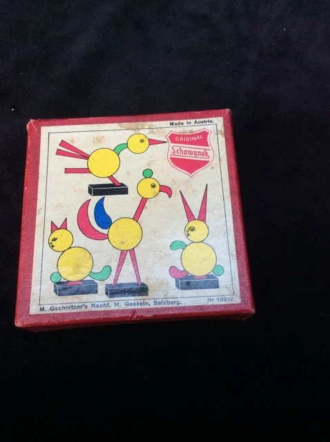 JEU DE CONSTRUCTION ancien en bois ORIGINAL SCHOWANEK made in Western Germany EUR 12,00 - FR