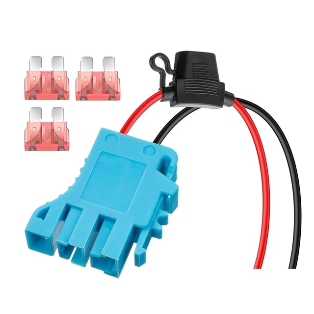 Connecteurs Faisceau Câbles Exogio 12 AWG - Pour Batterie Peg-Perego 12V - Avec Fusibles 40A - Lot De 2