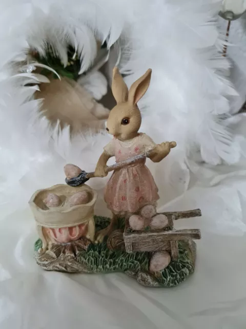 Conejo de Pascua Conejo Coneja Huevos Pascua Shabby Vintage Decoración 12cm