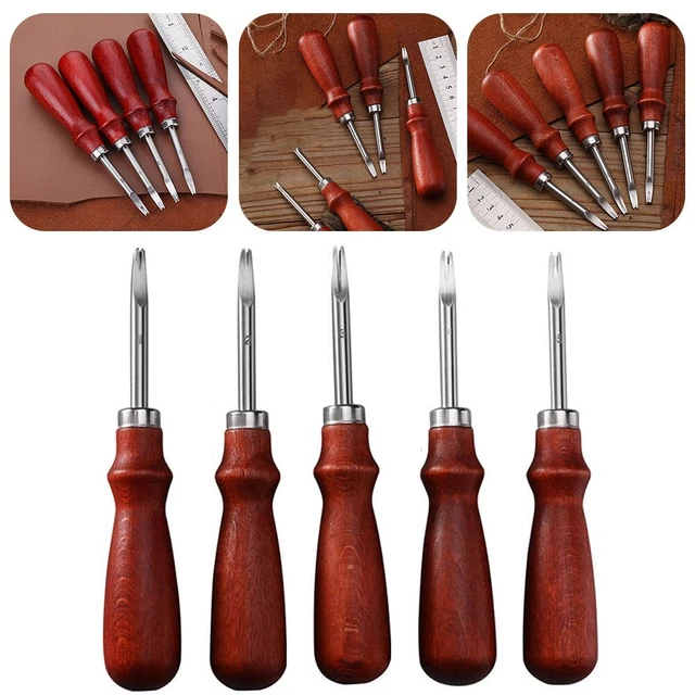 Kit 2 Couteaux à Découper Le Cuir - Outils De Biseautage Et Parage Avec 2 Tailles Pour Bricolage Cuir