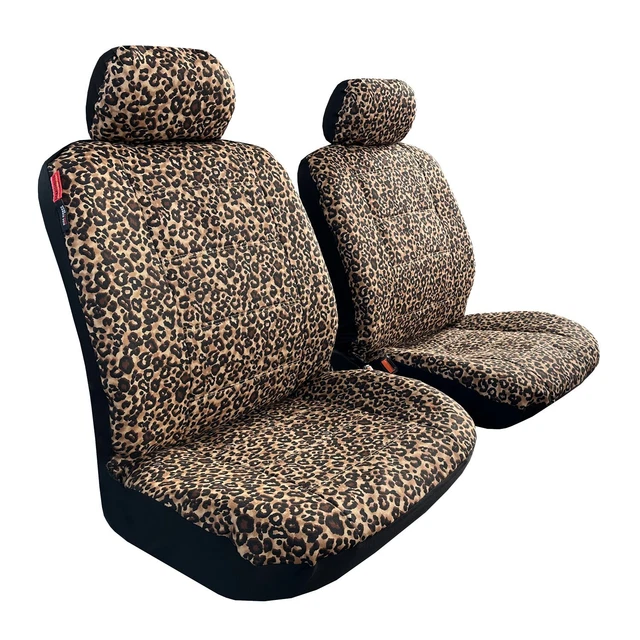 COTTON CANVAS SEAT Covers For Ford Ranger NEXTGEN XLT Leopard Front