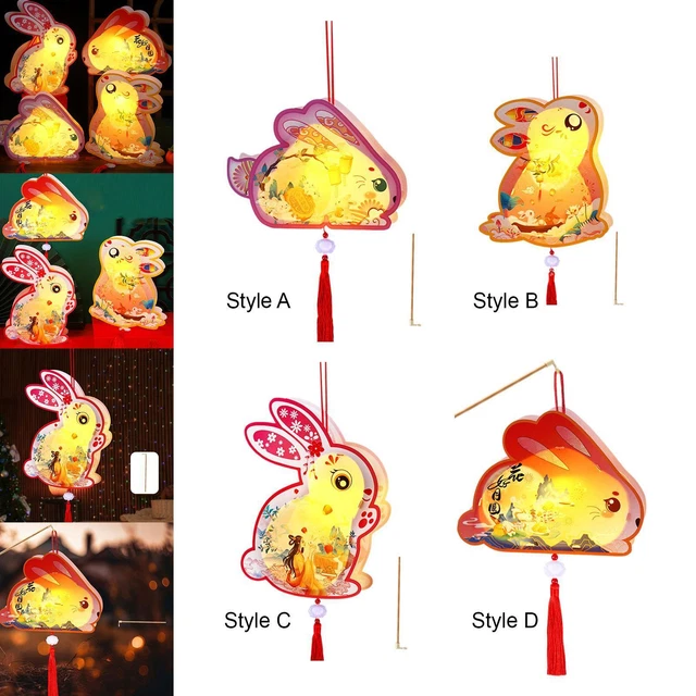 3D Rabbit DIY Lantern Making Kit Wall Celebration Lanterne faite à la main