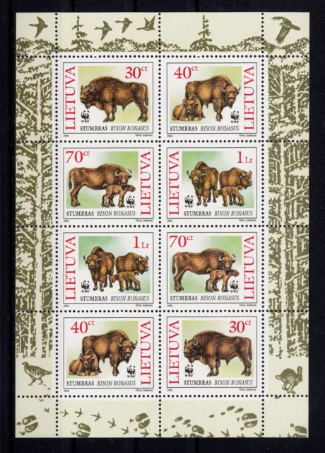 103686/ Litauen 1996 - KB Mi 599/602 - WWF / Büffel - postfrisch