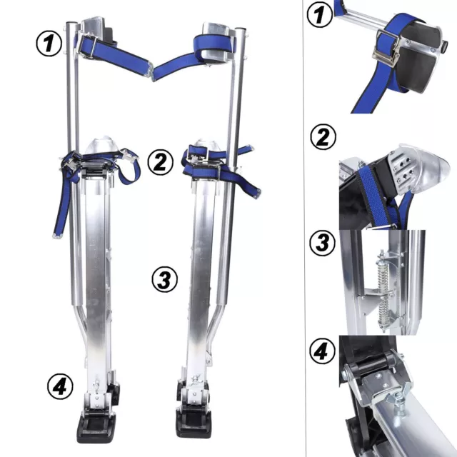 Silver 24-40 Inch Drywall Stilts Aluminum Tool Stilt For Painting Painter Taping