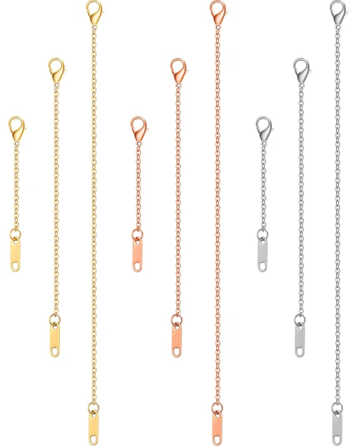 18K Gold Plated Necklace Extender Rose Gold Silver Chain Extenders Jewelry