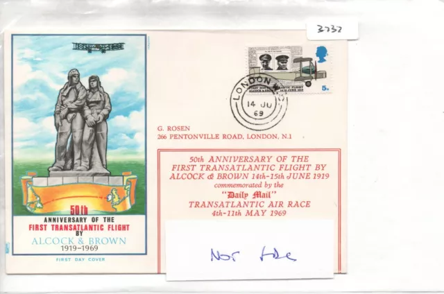 GB - Souvenir Cover (3737) 1969 - Alcock & Brown - pmk London - Not FDC
