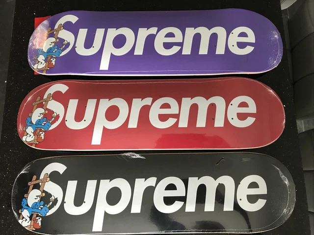 supreme smurfs skateboard