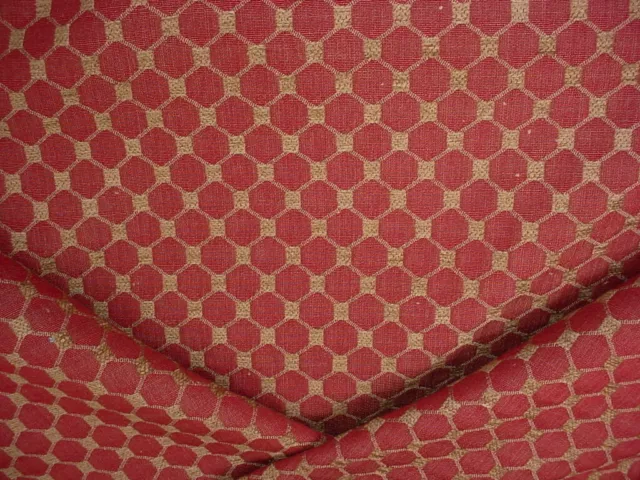 7-3/8Y Cowtan Tout Claret Gold Diamond Lattice Brocade Upholstery Fabric