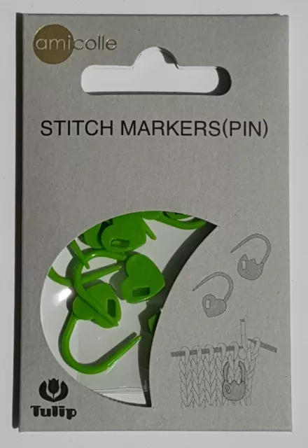 Tulip Locking Stitch Markers - High Quality from Japan - Green AC-031e