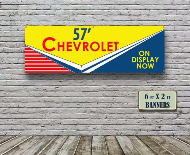 1957 Chevrolet Dealer Garage Banner Sedan Chevy Passenger car Coupe SBC