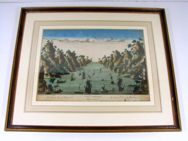Vue d'Optique XVIII° LE GRAND LAC DE BARBARIE, Cadre TBE