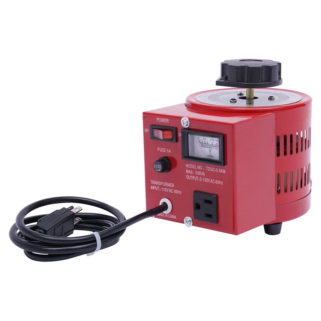 5Amp Variac Transformer Variable 500VA AC Voltage Regulator 110V Input, 0-130V