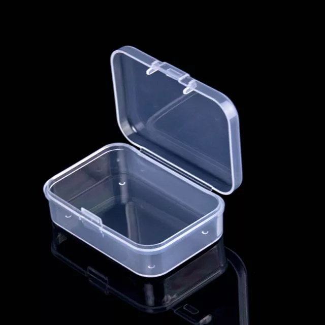 Mini Plástico Transparente Caja Pequeña Gancho Joya Oídos Envase Almacenaj < 3