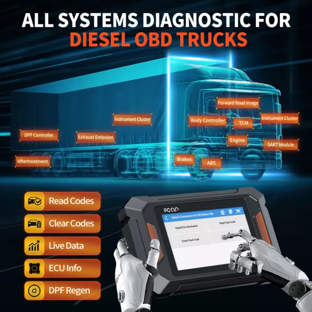 Fcar F802 Pro Diesel Heavy Duty Truck Diagnostic Scanner All System DPF Regen 3