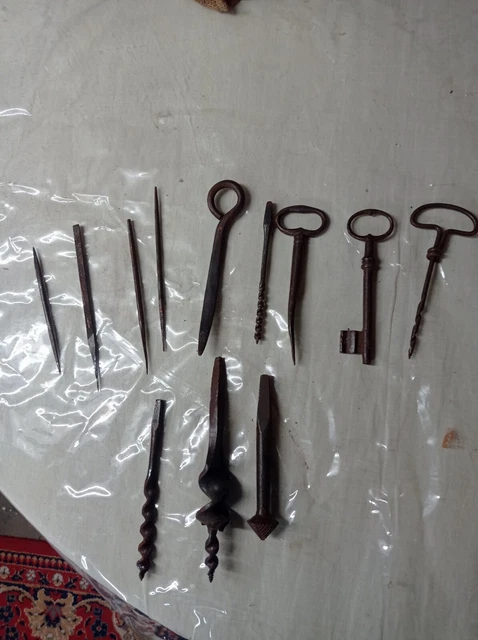 Lot D'Anciennes Clés Plates De Mécanicien - Outils Vintage De Collection - Occasion