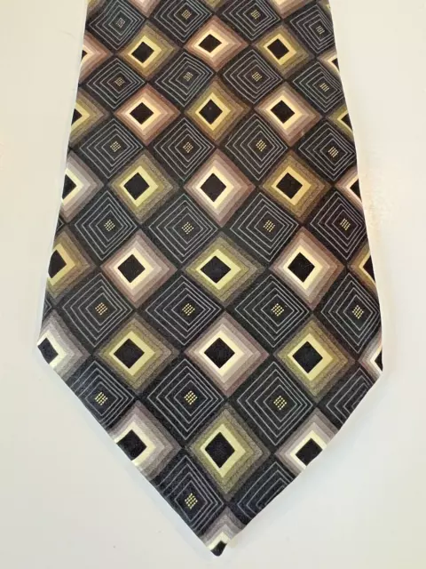 Croft & Barrow Mens Neck Tie Graphic Geometric Diamond Squares 3D Style  Silk