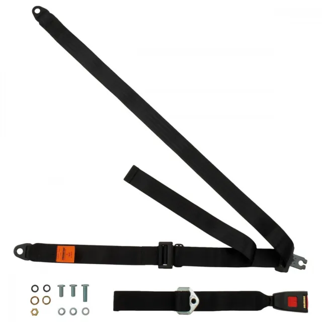 Rear Static Seat Belt For Hillman Imp Mk2 Saloon 1963-1976 Black