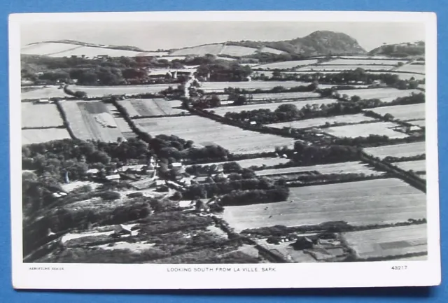 Looking South From La Ville, Sark Aerial Postcard. 1959