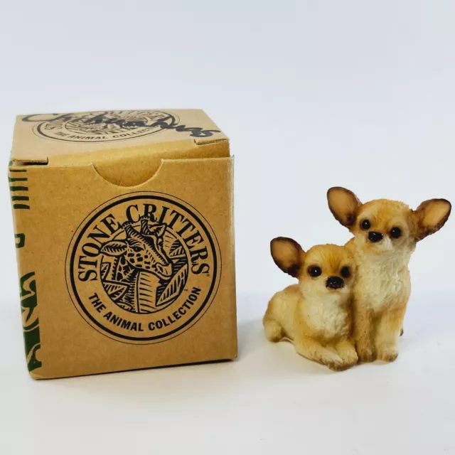 Stone Critters Littles Chihuahuas Dog Figurine SCL-303 Animal Collection 1998