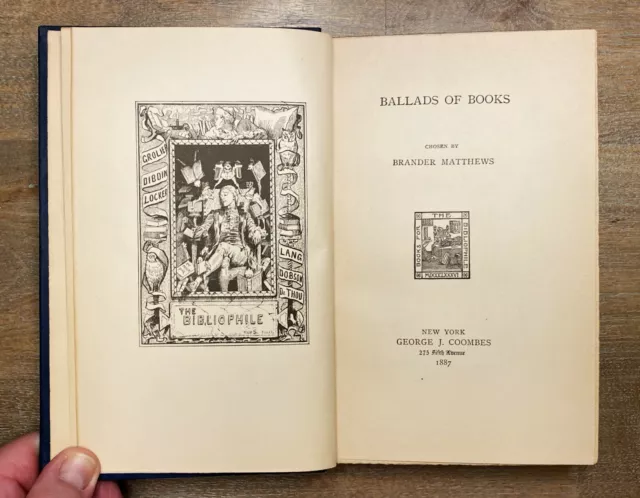 Scarce ~ BALLADS of BOOKS (1887) HC/VG, Clever, Humorous Verse For Book Lovers.