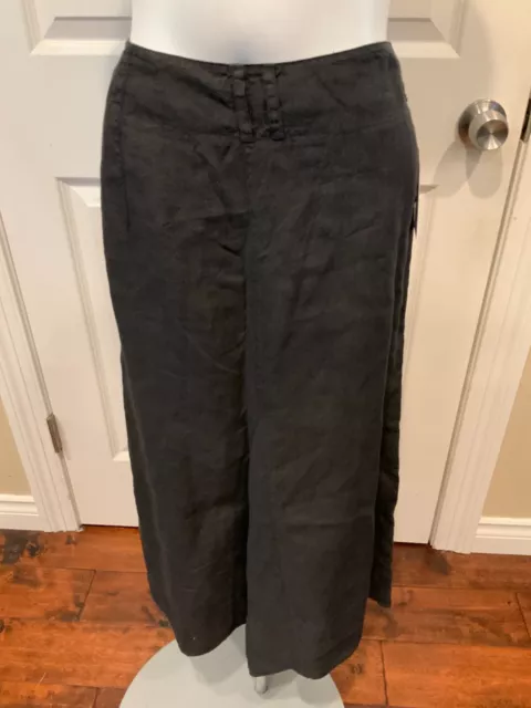 Weekend Max Mara Black Linen Midi Skirt, Size 10 (US), 44 (IT)