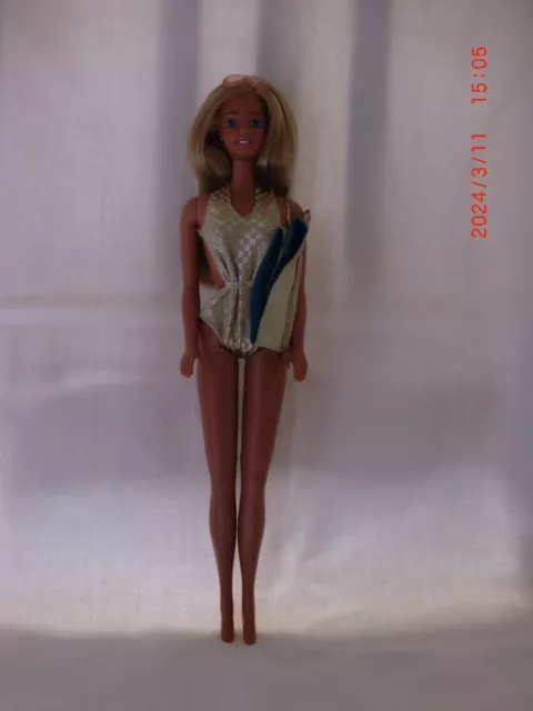 Vintage Barbie Sun Gold Malibu Superstar Face 70er 80er Original Badeanzug