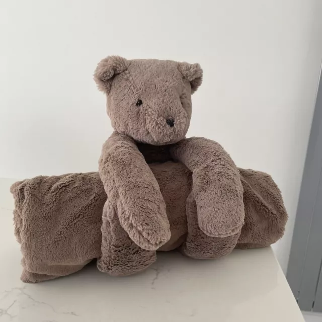 Pottery Barn Kids Plush Bear Stuffed Animal And Blanket Set
