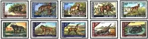 Timbres Animaux Mammifères Reptiles Dahomey 265/274 ** (74319FF) - cote : 28 €
