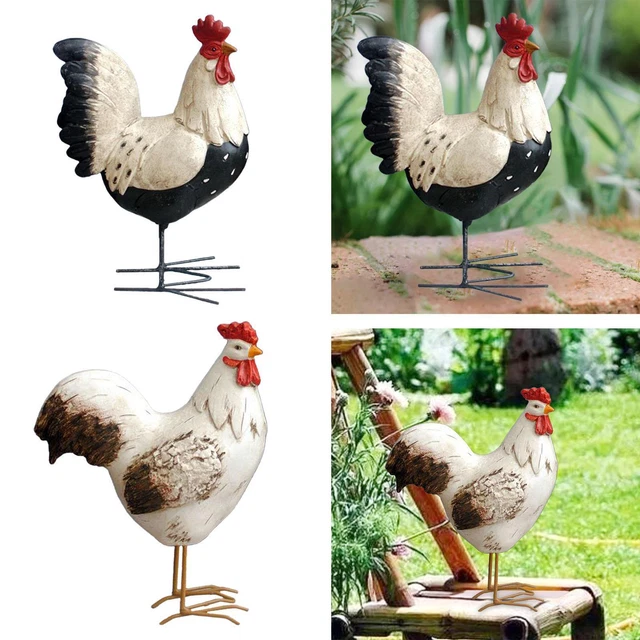 Outdoor Garten Statue, Huhn Tier Hof Kunst Rasenornament, Harzhuhn