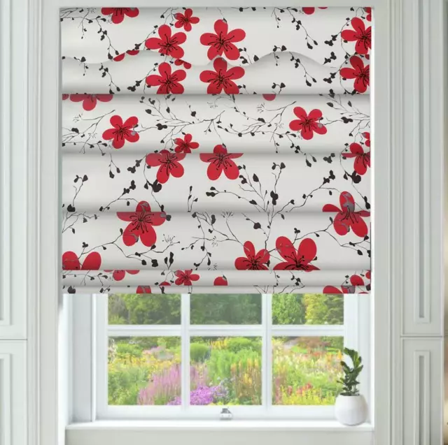 Floral Pattern BLACKOUT ROMAN BLINDS 60cm - 180cm (Width) x 210cm (Drop)