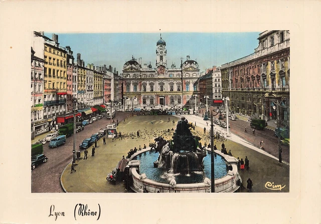 Aquarelle Lyon Terreaux – Hôtel De Ville Et Fontaine Bartholdi Par Henri Grisot