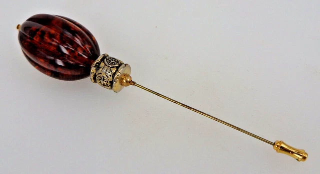 Neugablonz = Hutnadel Anfertigung im Design 1960er Jahre - UNGETRAGEN (98489)