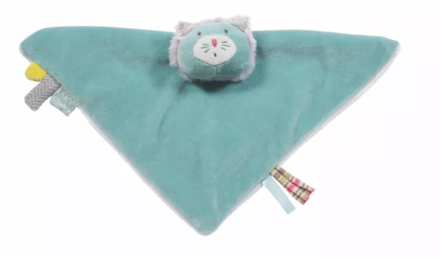 Moulin Roty Les Pachats Soft Toy Blue Cat Comforter from Wyestyles