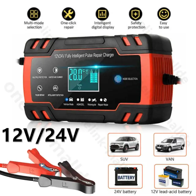 URAQT AUTOBATTERIE-LADEGERÄT, 8 A, 12 V/24 V, automatische und intelligente  EUR 24,99 - PicClick DE