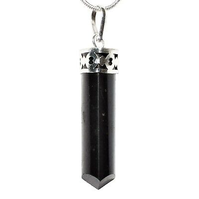 CHARGED Himalayan Black Tourmaline Pendant + 20" Stainless Steel Chain & Charger