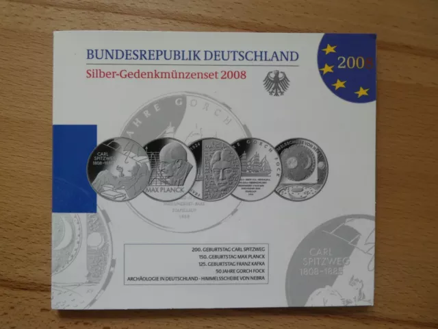 10 Euro Silber Gedenkmünzenset ( 5 Stück ) 2008