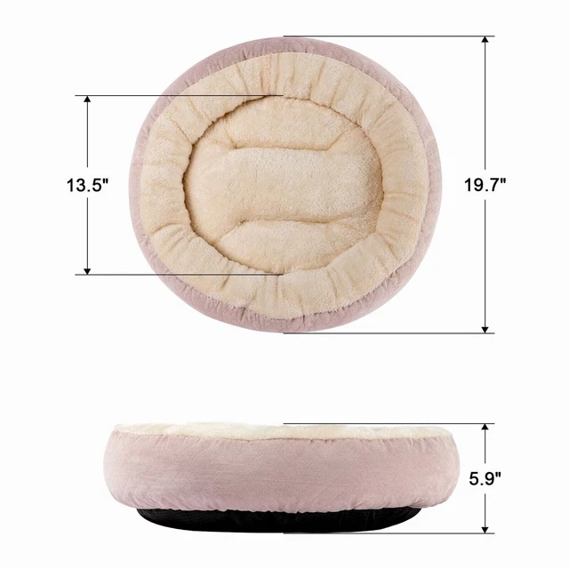 3X Donut Plush Pet Dog Cat Bed Fluffy Soft Warm Calming Bed Sleeping Kennel Nest 3