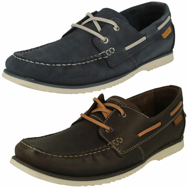 MENS CLARKS 'NOONAN Lace' Casual Lace Up Deck Shoes G Fitting £58.99
