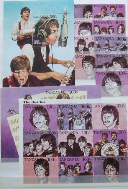 TANZANIA-The BEATLES- 9 St.+1 M/Sh.+ 2 S/ShMNH.,**,TZ 012