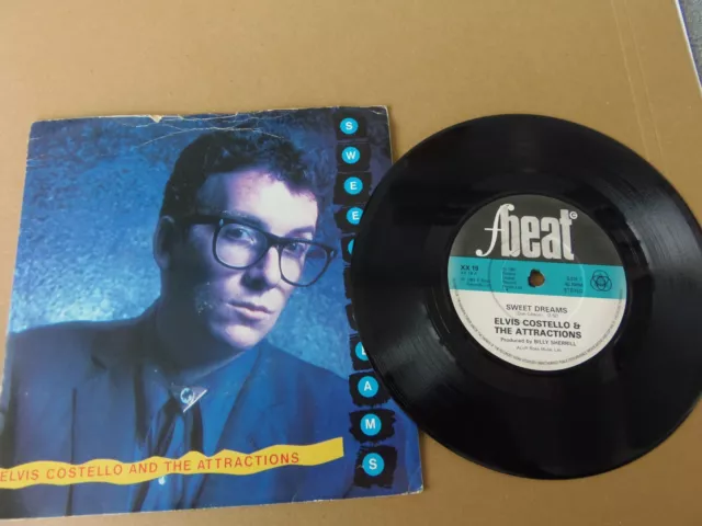 Elvis Costello and the Attractions "Sweet Dreams" 7" p/s Good/  Near MINT vinyl