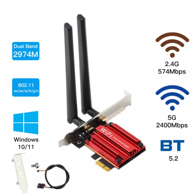 Wireless PCIe WiFi 6 Adapter Intel AX200 WiFi Bluetooth Card for Desktop Windows