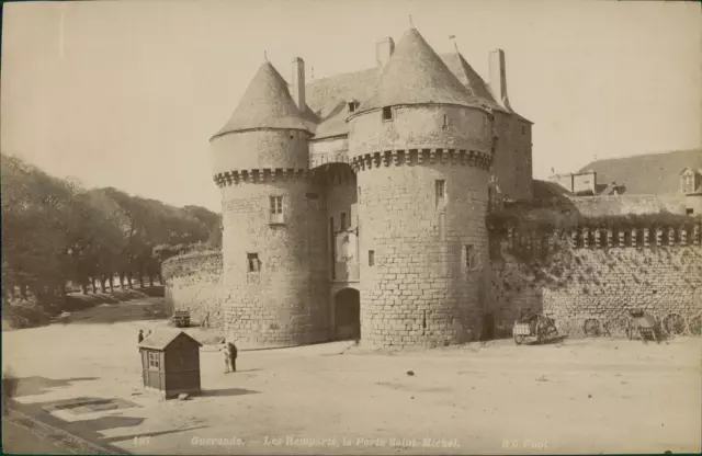 ND, France, Guérande, Les Remparts, Porte St Michel  Vintage albumen print. Pays