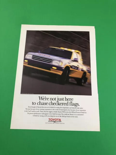 1996 1997 Toyota T100 T 100 Indy Pick Up Truck Original Print Ad Advertisement